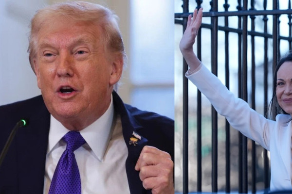 भेनेजुएलाकी विपक्षी नेतृ मचाडोले ट्रम्पलाई नोबेल पदक सुम्पिइन् !